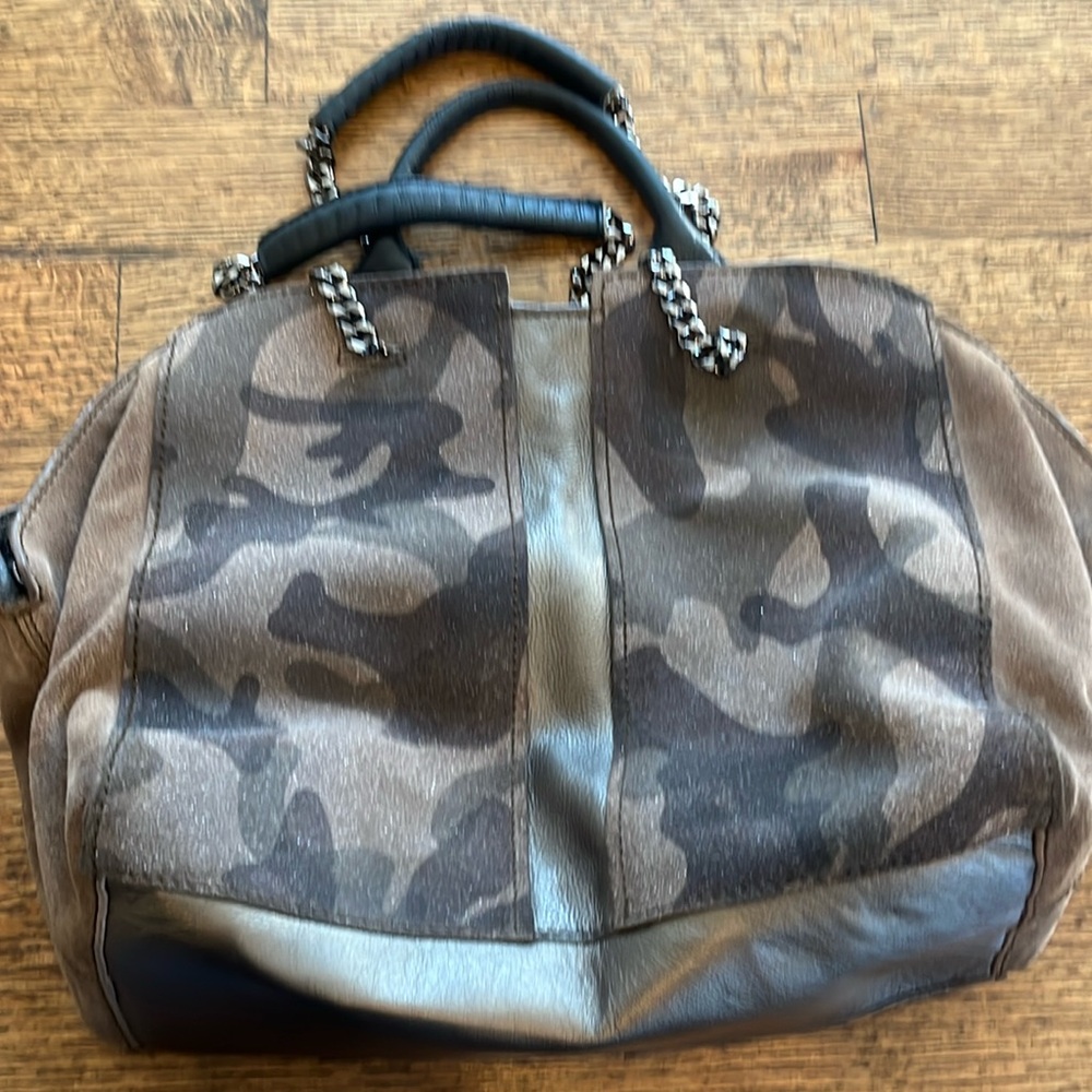 Ramy Brooke camouflage glitter tote gorgeous for day or night